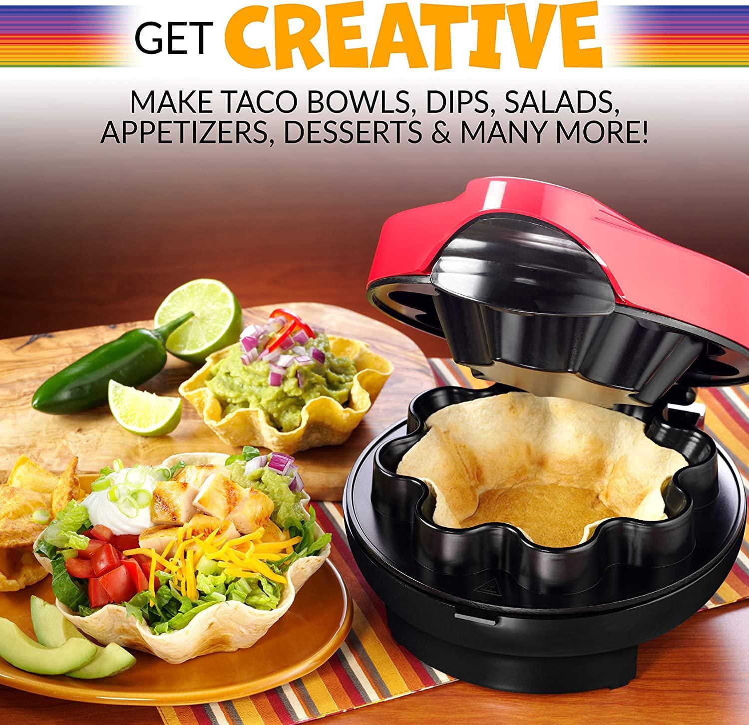 Taco Tuesday™ Baked Tortilla Bowl Maker, Red