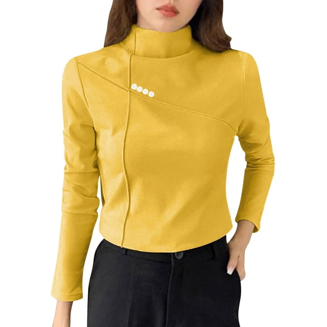 Womens Double Sided Fleece Top Ultra Soft Warm Long Sleeve Base Layer Fitted Stretch for Essential Fall Winter Thermal Wear