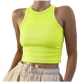 thumbnail image 3 of Yuyuzo Camisole Courte pour Femmes Décontractée Basique Sans Manches à Col Rond en Tricot Côtelé Ajustée Hauts de Sortie, 3 of 7