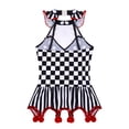 thumbnail image 4 of Oyolan Robe de Danse Ballet pour Filles, Justaucorps à Col Licou, Costume de Cosplay de Clown de Cirque d'Halloween Carnaval Noir&Rouge 12, 4 of 5