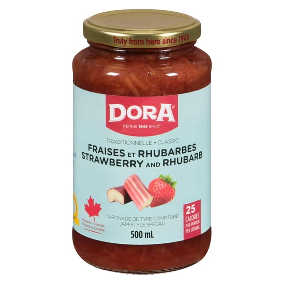 Dora Tartinade Légère Traditionnelle Fraises et Rhubarbe