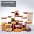 thumbnail image 4 of EeaseCA 2pcs Glass Storage Jars Kitchen Sealed Containers with Bamboo Lid (350ML), 4 of 9
