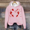thumbnail image 2 of WEAIXIMIUNG Sweat à Rayures pour Femmes Automne et Hiver 2025 Tendance avec Capuche et Imprimé Lettre, 2 of 4