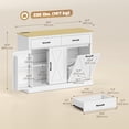 thumbnail image 3 of HOMCOM Armoire à Déchets Basculante avec Station de Recharge, Îlot de Cuisine, Blanc, 3 of 10