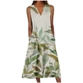 thumbnail image 2 of EGNMCR Robes de Fête pour Femmes Robe d'Été pour Femmes Design Décontracté Robe Dégradée Sans Manches Col en V Longue Robe, 2 of 5