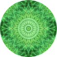 thumbnail image 1 of Ahgly Company Tapis d'Intérieur Rond Lavable en Machine Vert Néon Transitionnel, 5 Pieds Rond, 1 of 7