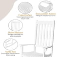 thumbnail image 4 of Giantex Wooden Rocking Chair, Slatted High Back Wood Rocker, White, 4 of 10