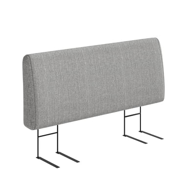 Pinmoco Tête de Lit Rembourrée Lit Double, Hauteur Réglable et Tête de Lit Ergonomique en Mousse, Tissu Gris