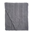 thumbnail image 3 of Grey Soft Knitted Cable Throw Blanket, 3 of 4