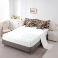 thumbnail image 3 of YST Ensemble de Douillette Groovy à Fleurs avec Draps 7 Pcs Format Simple Marguerite Colorée Lit en Sac Ensemble de Literie Rétro Floral des Années 60 70 pour Enfants Adultes, Mignon Ensemble de Lit Hippie à Fleurs Réversible, 3 of 5