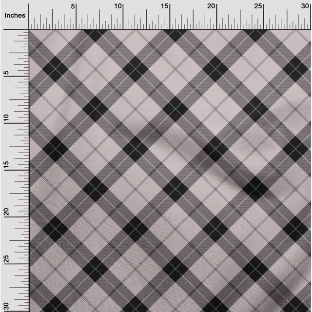 oneOone Cotton Poplin Fabric Tartan Check Print Fabric By The Yard 42 Inch Wide
