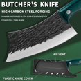 thumbnail image 3 of FULLHI Kitchen Knife with Guard, Multi-Color Handle Cleaver Knife for Meat Cutting, Carbon Steel Forged Butcher Full Tang Chef Knife for Outdoor Cooking, Camping BBQ, 3 of 8