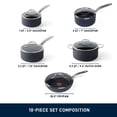thumbnail image 2 of T-fal Stone Shield 10-piece Cookware set with DefenseShield™ Technology, 6-multilayer construction, robust stone texture, dishwasher and oven-safe, 2 of 21