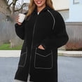 thumbnail image 2 of Breezora Manteau Long à Capuchon Résistant à l'Eau pour Femmes avec Détails Réfléchissants, devant à Boutons, Vêtement d'Extérieur de Protection contre la Pluie, Taille TTG, Noir, 2 of 9