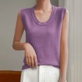 thumbnail image 5 of Plebaso Ribbed Tank Tops for Women Crew Neck Sleeveless Knit Shirts Solid Color Loose Summer Casual Tops, 5 of 5