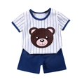 thumbnail image 2 of EGNMCR Ensembles de Blouses et Chemises à Manches Courtes à Col Rond Tout-Petits Enfants Bébés Garçons Filles Mode Mignon Imprimé Chiot à Manches Courtes Tenue Décontractée Ensemble Fille, 2 of 4