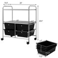 thumbnail image 2 of Patiojoy 4-Drawer Rolling Storage Cart Metal Rack Organizer Shelf with Wheels Black, 2 of 5