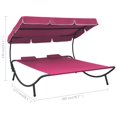 thumbnail image 4 of vidaXL Outdoor Lounge Bed with Canopy and Pillows Pink, 4 of 5
