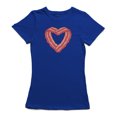 thumbnail image 1 of T-shirt Bleu Royal pour Femme à Imprimé Coeur de Bacon, 1 of 1