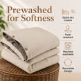 thumbnail image 4 of Swift Home Reversible Ultra Soft Solid Duvet Cover Set with Decorative Button Closure, King, Khaki, 4 of 6