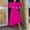 Hot Pink, variant on EQWLJWE Summer Saving Clearance ! Women's 3/4 Fold Multi layered Sleeves Round Neck Asymmetric Large Dress Party Dress Hem Dress Summer Dresses 2023