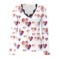 thumbnail image 4 of MesaSe Haut Décontracté pour Femmes, Imprimé de la Saint-Valentin, Col en V, Manches Longues, 4 of 4