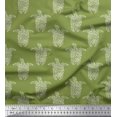 thumbnail image 1 of Soimoi Crepe Silk Fabric Turtle Block Printed Craft Fabric by The Yard 42 Inch Wide, 1 of 3
