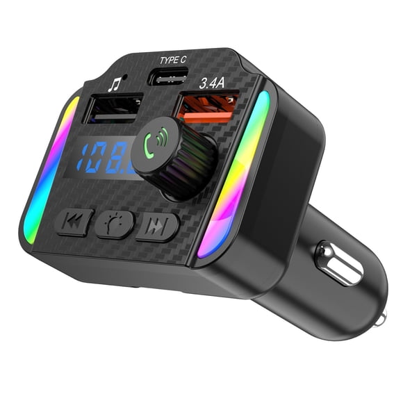 Yhmxh Car Mp3 Colours Ambient Light Car Bluetooth Hands- AUX Audio Input Car Player Car Accessories Automobile Tools Car Supplies Decorations