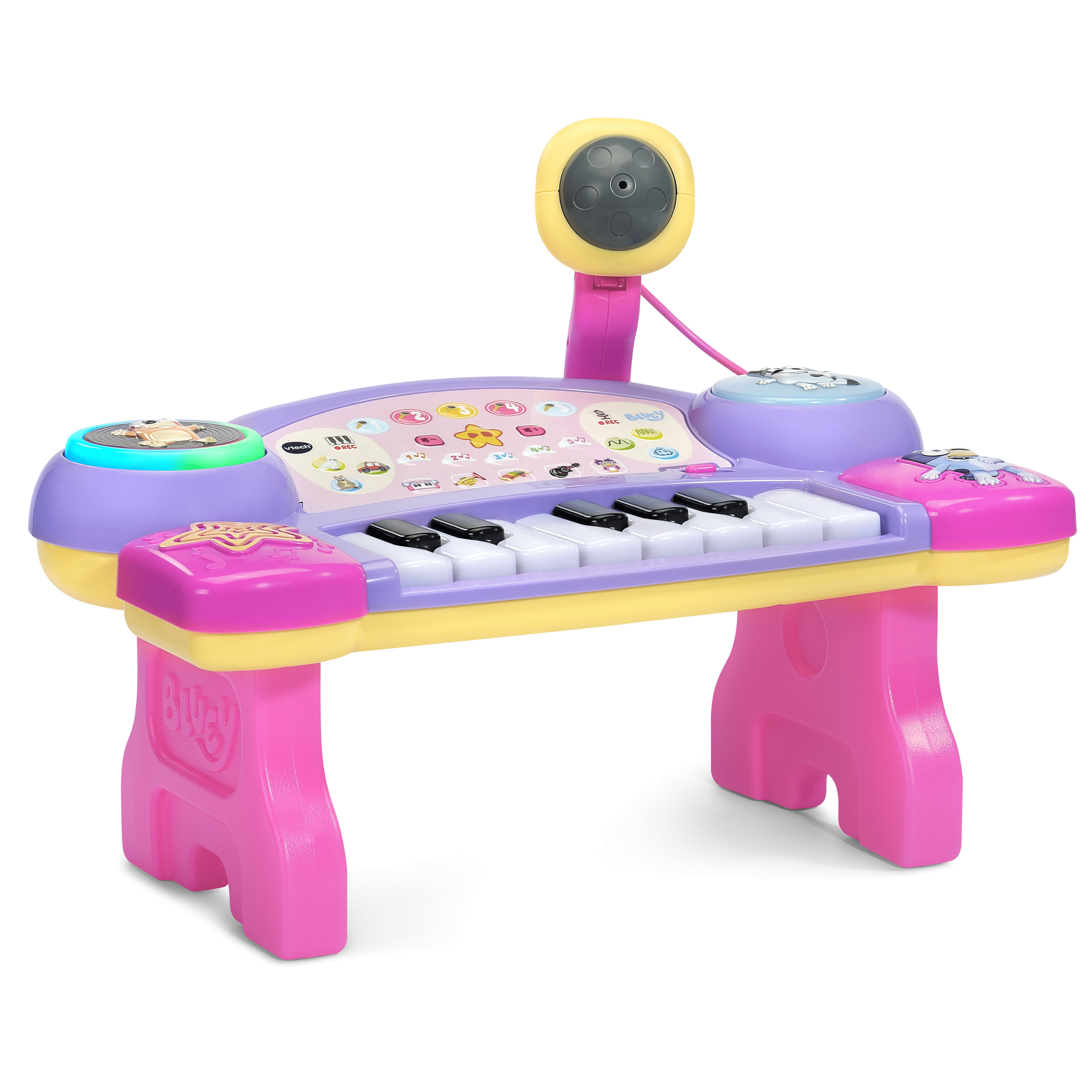 VTech Bluey Super piano DJ avec microphone pour les enfants - Version Française, 3+ Ans