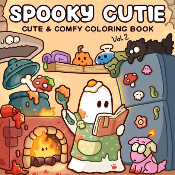 Spooky Cutie: Coloring Book for Adults and Teens Featuring Adorable Creepy Creatures in Cozy Hygge Moments for Relaxation (Cozy Spaces Coloring)