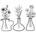 thumbnail image 1 of 3 Pcs Design Vase à Fleurs Pendentif Mural Décoration Murale Extérieure en Fer, 1 of 8