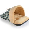 thumbnail image 4 of Pet Bed Creative Slipper Design Grids Soft Plush Cat Cushion Dog Winter Bed, 4 of 9