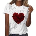 thumbnail image 3 of Ounisa T-Shirts Graphiques Cœur d'Amour Mignons pour Femmes Coupe Ample Manches Courtes, 3 of 5
