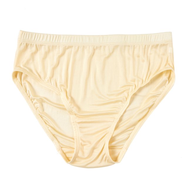 Knitted Silk Mid Rise French Cut Pantie: Blonde Pale Ale