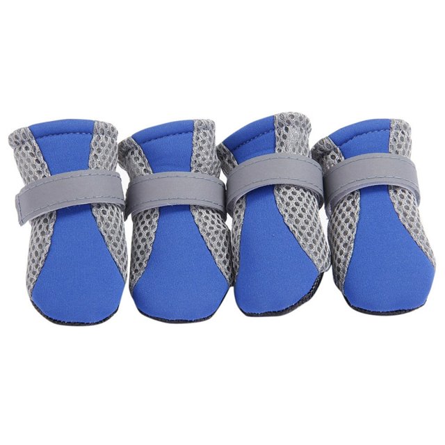4Pcs Pet Dog Shoes Non-slip Soft Sole Breathable Mesh Adjustable Straps Boots