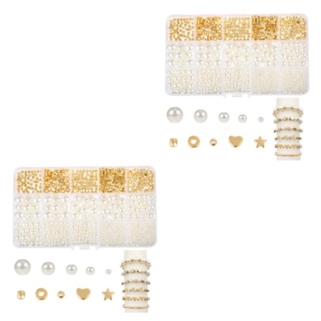 maskred ABS Easy To Organize Beads For Bracelet Making With 770pcs Pearl Beads Various Sizes Plastic Pearls 2Set