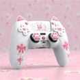 thumbnail image 2 of Étui en Silicone et Capuchons de Joystick pour Manette DualSense PS5 - Chat Blanc, 2 of 5