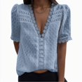 thumbnail image 2 of Ketyyh-chn99 T-Shirts pour Femmes Dames Décontracté Ample Été Manches Courtes Tunique Décontractée Hauts Confortable Ample Col Rond Hauts Bleu,3TG, 2 of 3