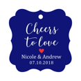 thumbnail image 1 of Darling Souvenir Cheers to Love Bottle Tag Personalized Wedding Favor Custom Hang Tags-Blue-100 Tags, 1 of 1