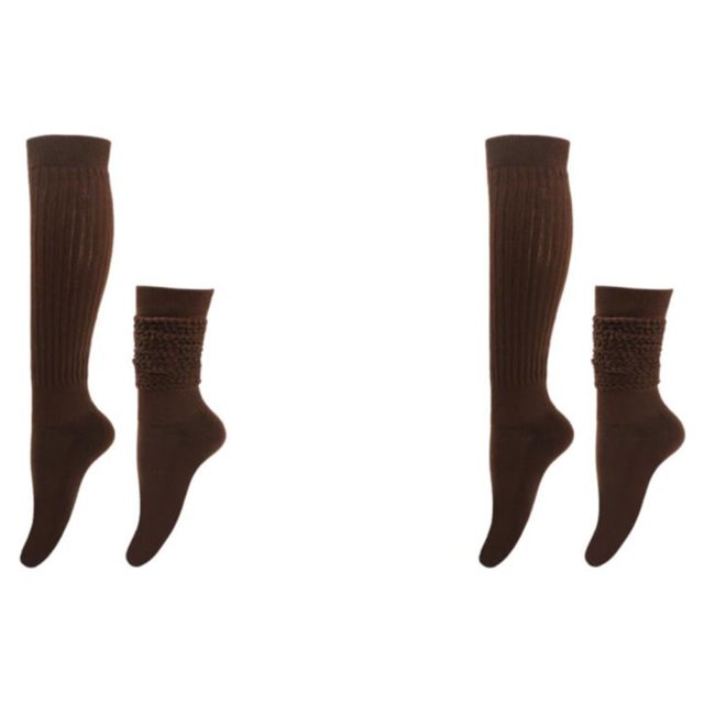 relayinert 2pack/lot Stably Fixed Slouch Socks With No Loose Thread Comfortable To Wear Polyester Polyester Made Breathable Coffee 2Set