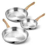 Koch Systeme CS 8+10+12 Inch Stainless Steel Frying Pan Set with Bakelite Handle