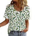 thumbnail image 4 of Ceisia T-Shirt Décontracté pour Homme, Coupe Ajustée, Imprimé Camouflage Moucheté Blanc et Vert, Col Rond, Manches Courtes, Cadeaux, 4 of 9