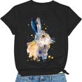 thumbnail image 1 of EGNMCR T-Shirt de Pâques à Manches Courtes pour Femmes, Imprimé de Pâques, T-Shirt Ample à Manches Courtes à Col Rond avec Motif Imprimé de Lapin de Pâques pour Femmes, T-Shirt pour Femmes, 1 of 3