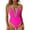 Hot Pink, variant on Summer Savings!Dvprdro Womens Fashion Color Block One Piece Swimsuits Summer Trendy Deep V Neck Mesh Back Tie Bathing Suits with Chest Pad