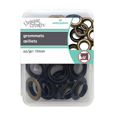 UNIQUE CREATIV Antique Gold No-Sew Grommets, 11 mm (0.43 in), 15-Pack