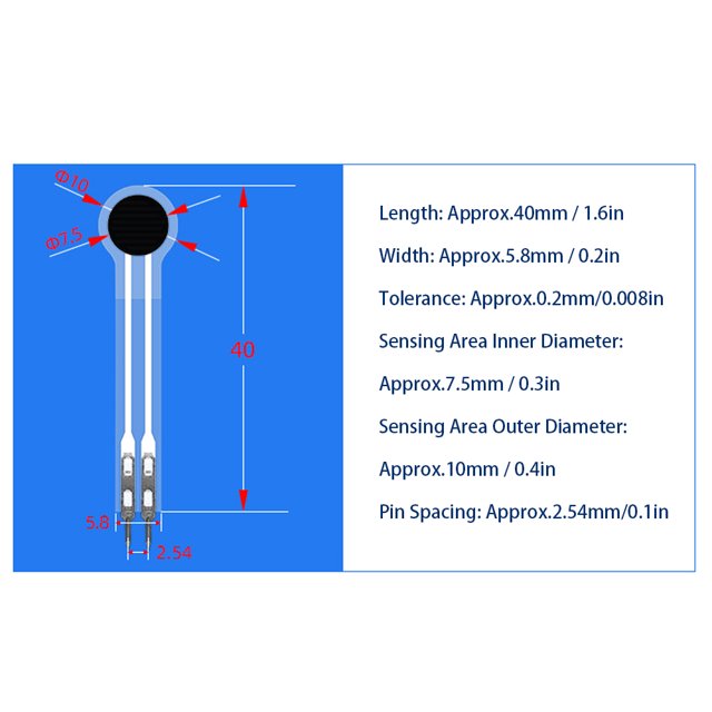 Light And Thin Waterproof Force Sensitive Resistor, Bending Resistance Film Pressure Sensor, for Pressure Sensing Consumer Electronics