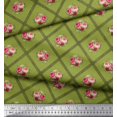 thumbnail image 3 of Soimoi Poly Georgette Fabric Check,Leaves & Rose Floral Decor Fabric Printed Yard 52 Inch Wide, 3 of 3