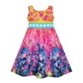 thumbnail image 1 of Girls Dress Embroidered Sash Blooming Flower Painting Style Pink 4 Years, 1 of 4