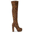 thumbnail image 3 of Unique Bargains Bottes Cuissardes à Plateforme à Talon Bloc pour Femmes, 3 of 8