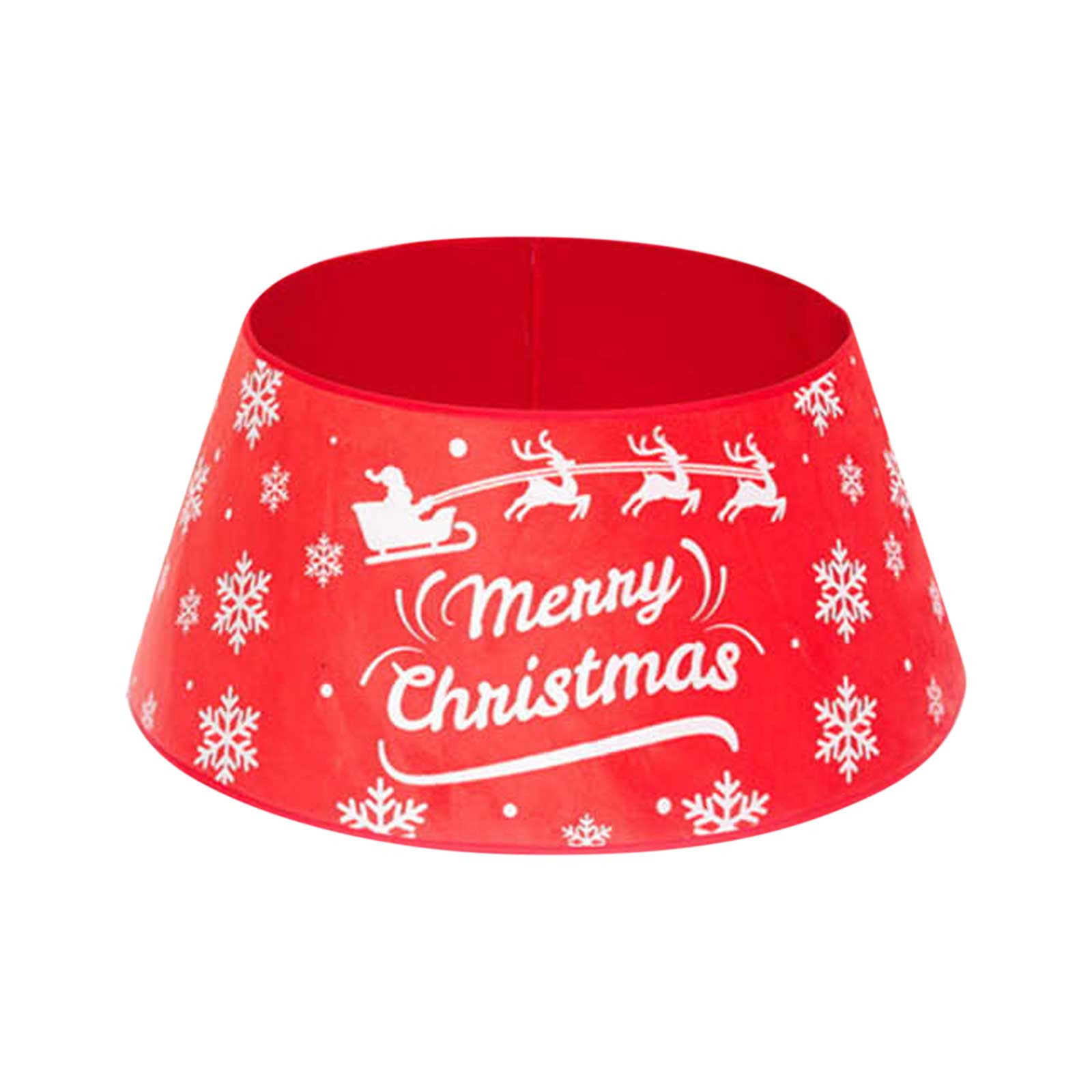 Hbdhejl Collier de Sapin de Noël Pailleté Rond Décoratif Jupe de Sapin de Noël Ruban de Fixation Ornement de Sapin de Noël Pliable pour Fête à la Maison Collier de Sapin de Noël Rouge Collier de Sapin de Noël